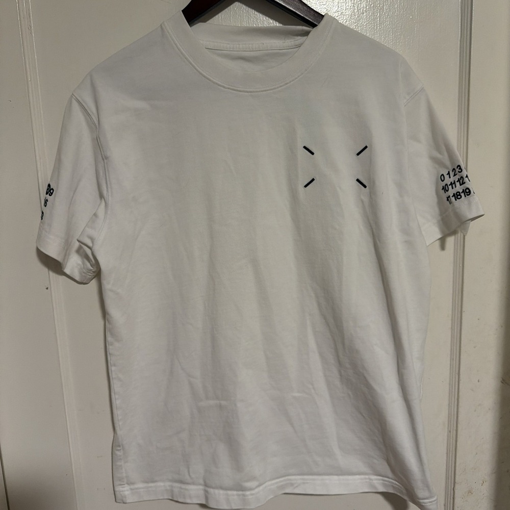 MSRP €350 MAISON MARGIELA Unisex T-Shirt Size M Printed Crew Neck Made in Italy